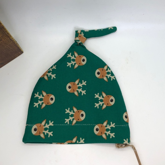 Baby Beanie Green Reindeer Slouchy Beanie Hat 3-6 Mos. - Picture 15 of 15